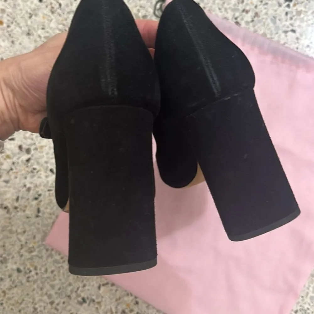 Kate Spade Maren pump Mary Jane rhinestone suede heel 9.5